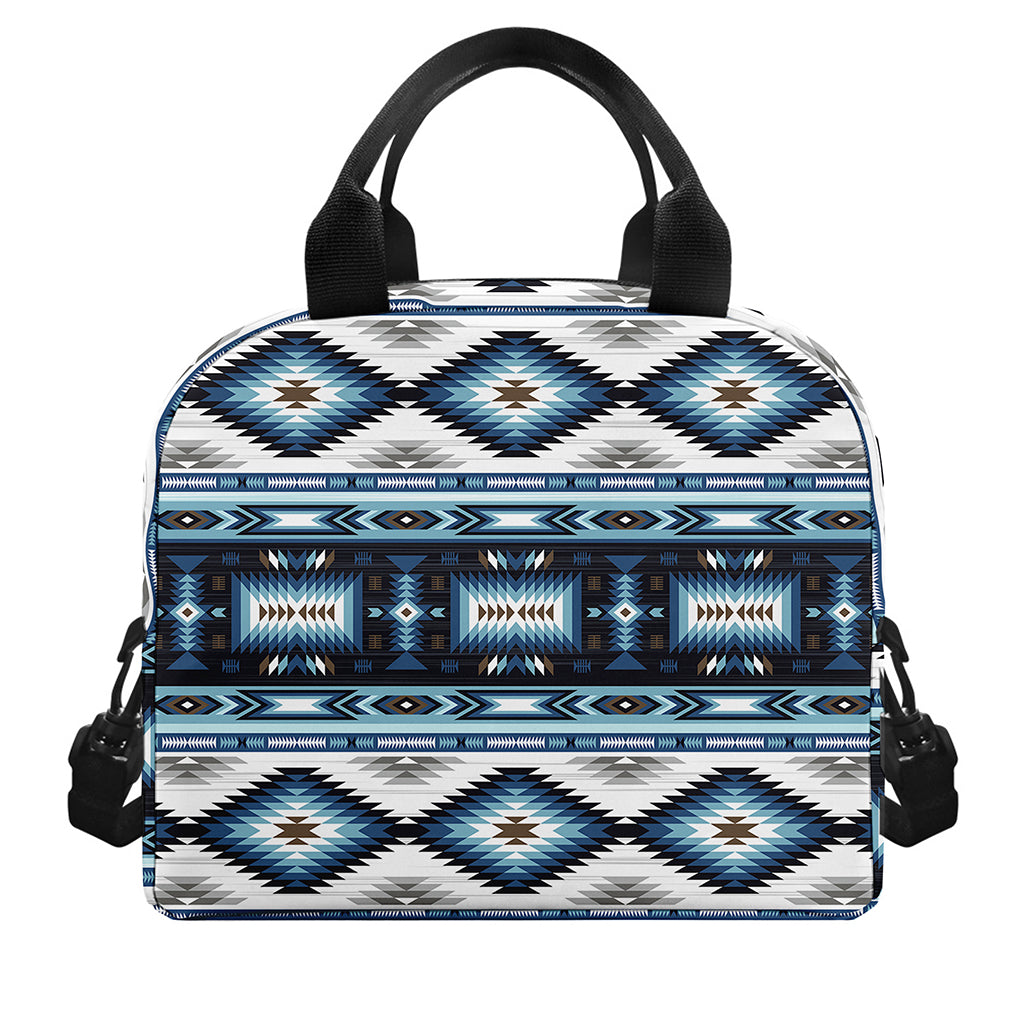 Blue Native Navajo Print Insulated Lunch Bag