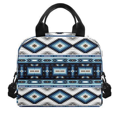 Blue Native Navajo Print Insulated Lunch Bag