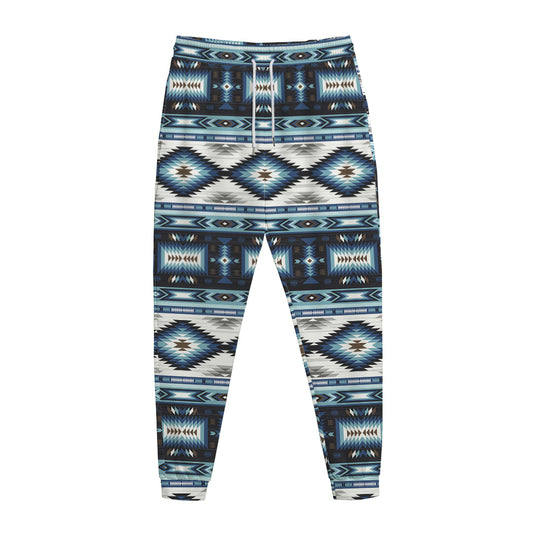 Blue Native Navajo Print Jogger Pants