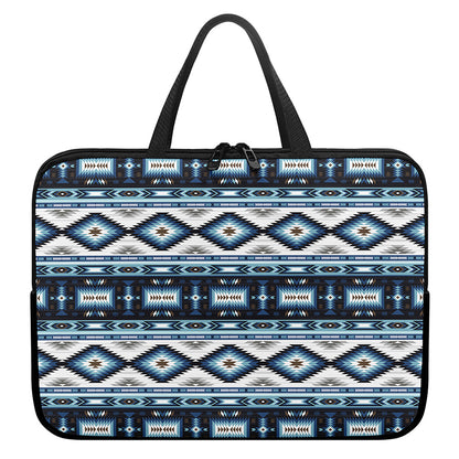 Blue Native Navajo Print Laptop Sleeve With Handle