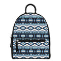 Blue Native Navajo Print Leather Backpack