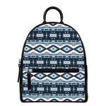 Blue Native Navajo Print Leather Backpack