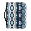 Blue Native Navajo Print Leather Bible Cover