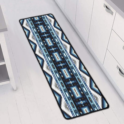 Blue Native Navajo Print Long Kitchen Mat