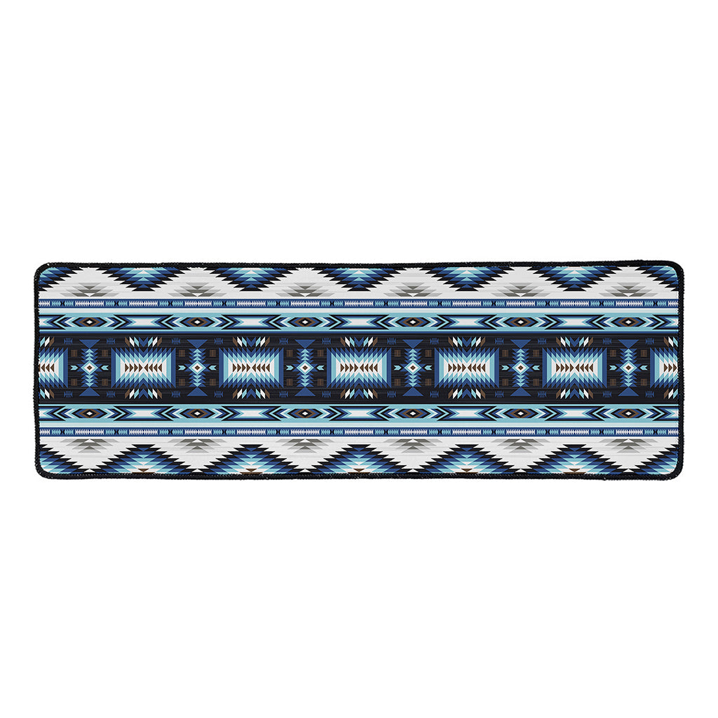 Blue Native Navajo Print Long Kitchen Mat