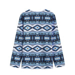 Blue Native Navajo Print Long Sleeve Short Coat