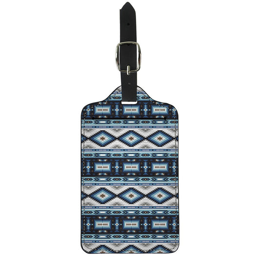 Blue Native Navajo Print Luggage Tag