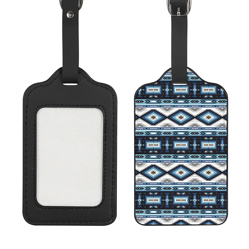 Blue Native Navajo Print Luggage Tag