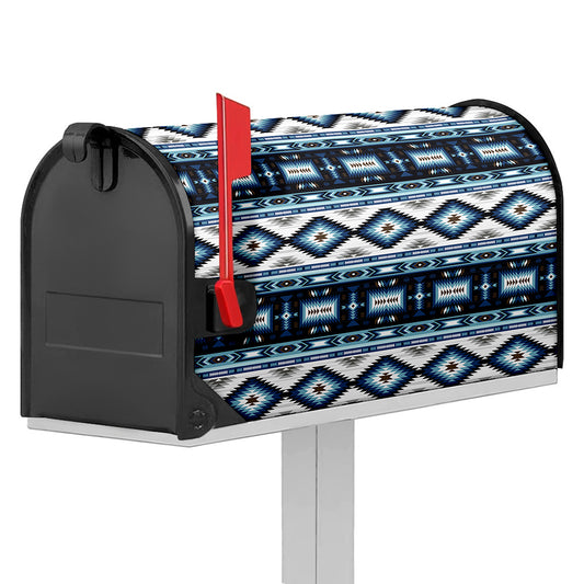 Blue Native Navajo Print Mailbox Cover