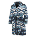 Blue Native Navajo Print Men's Bathrobe