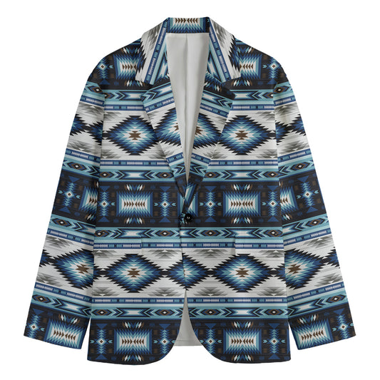Blue Native Navajo Print Men's Blazer
