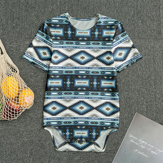 Blue Native Navajo Print Men's Bodysuit