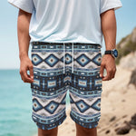 Blue Native Navajo Print Men's Cargo Shorts
