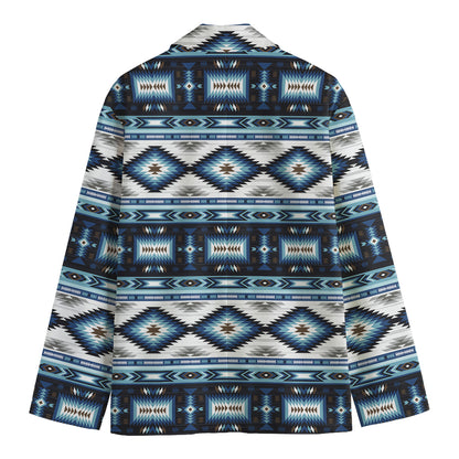 Blue Native Navajo Print Men's Cotton Blazer
