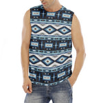 Blue Native Navajo Print Men's Fitness Tank Top