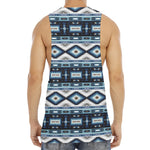 Blue Native Navajo Print Men's Muscle Tank Top
