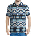 Blue Native Navajo Print Men's Polo Shirt