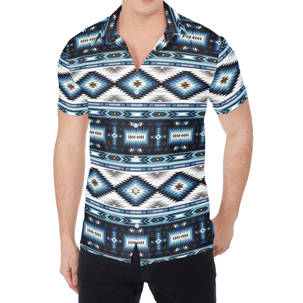 Blue Native Navajo Print Men's Shirt