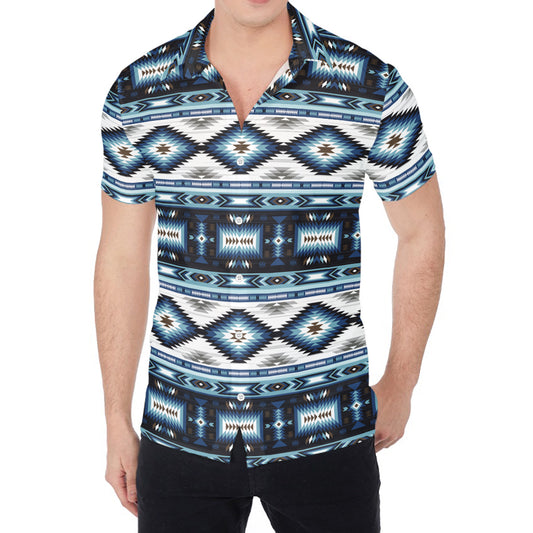 Blue Native Navajo Print Men's Shirt