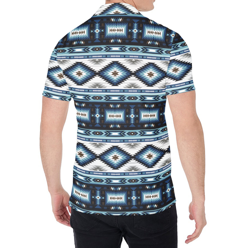 Blue Native Navajo Print Men's Shirt