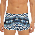 Blue Native Navajo Print Men's Short Boxer Briefs