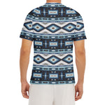 Blue Native Navajo Print Men's Short Sleeve Rash Guard