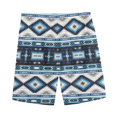 Blue Native Navajo Print Men's Sports Shorts