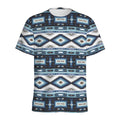 Blue Native Navajo Print Men's Athletic T-Shirt