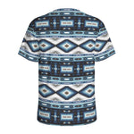 Blue Native Navajo Print Men's Sports T-Shirt