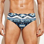 Blue Native Navajo Print Men's Swim Briefs