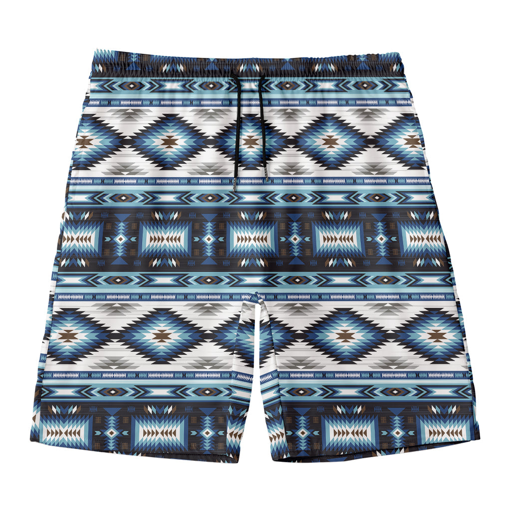 Blue Native Navajo Print Men's Swim Trunks