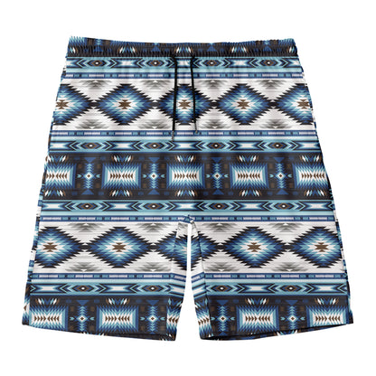 Blue Native Navajo Print Men's Swim Trunks