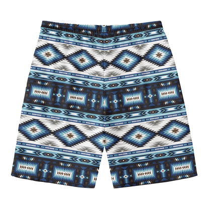 Blue Native Navajo Print Men's Swim Trunks