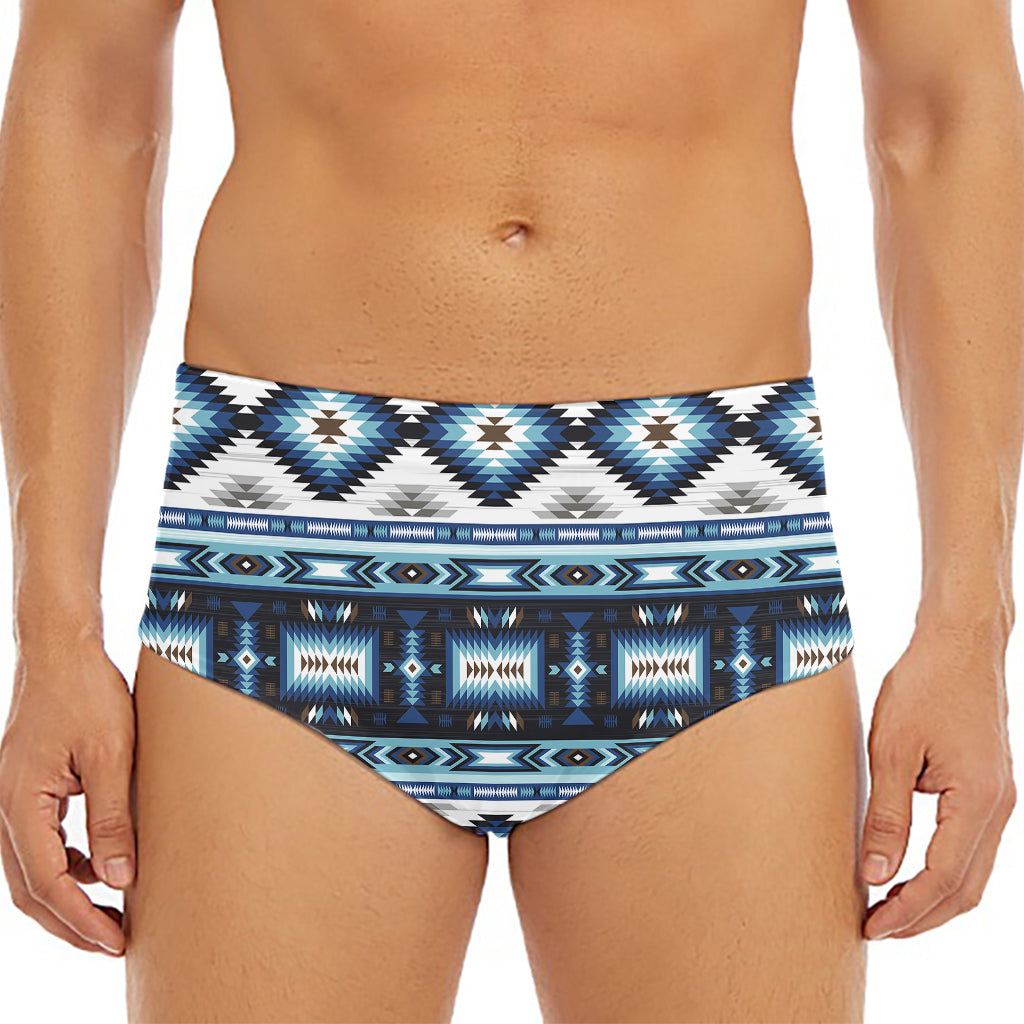 Blue Native Navajo Print Men's Triangle Swim Briefs