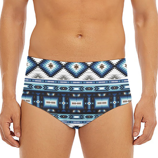 Blue Native Navajo Print Men's Triangle Swim Briefs