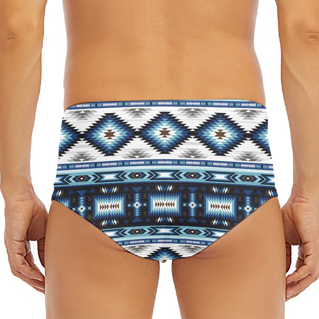 Blue Native Navajo Print Men's Triangle Swim Briefs