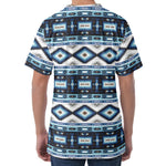 Blue Native Navajo Print Men's Velvet T-Shirt