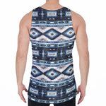 Blue Native Navajo Print Men's Velvet Tank Top