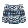 Blue Native Navajo Print Mesh Shorts