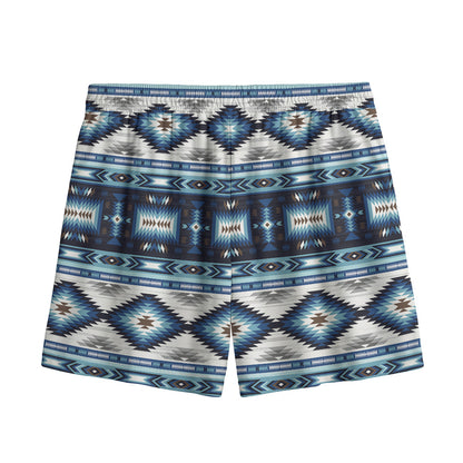 Blue Native Navajo Print Mesh Shorts
