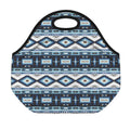 Blue Native Navajo Print Neoprene Lunch Bag