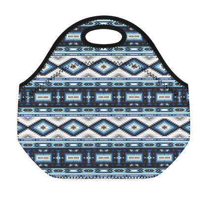 Blue Native Navajo Print Neoprene Lunch Bag