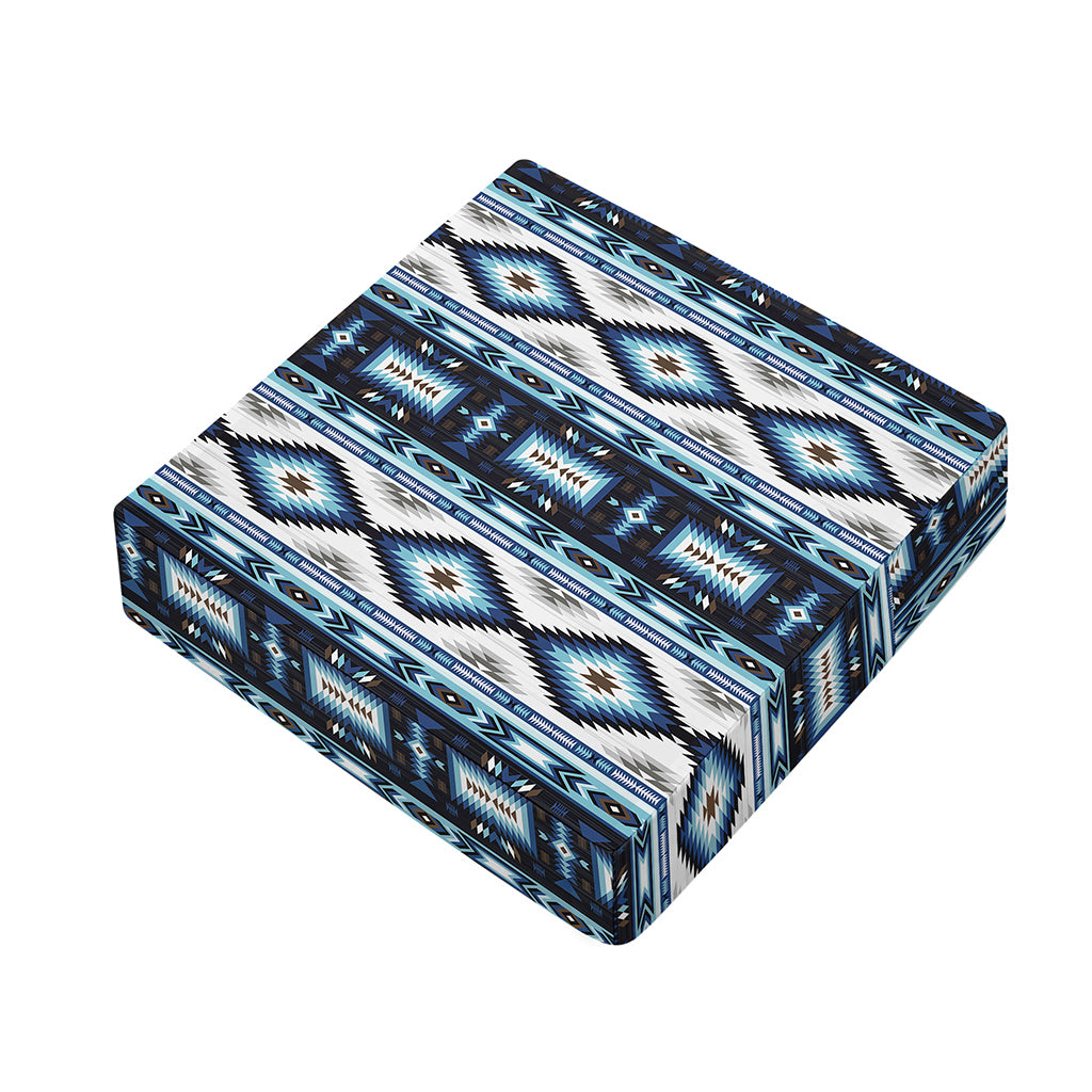 Blue Native Navajo Print Outdoor Seat Cushion Cover