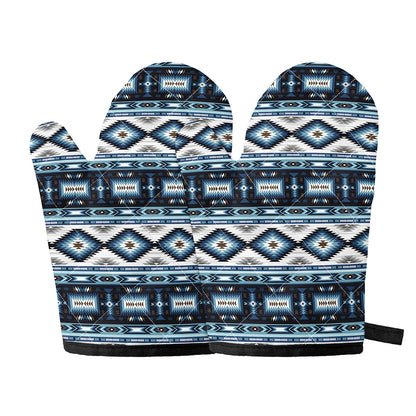 Blue Native Navajo Print Oven Mitts