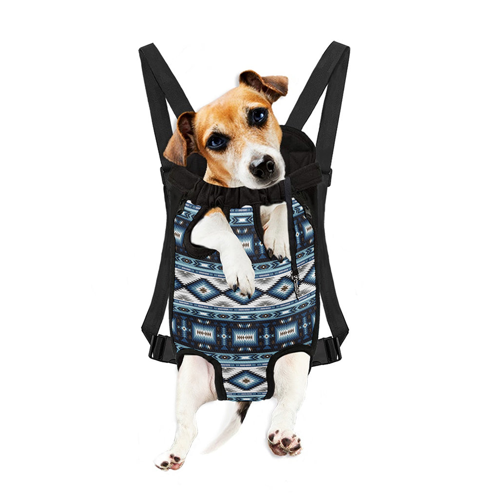 Blue Native Navajo Print Pet Carrier Backpack