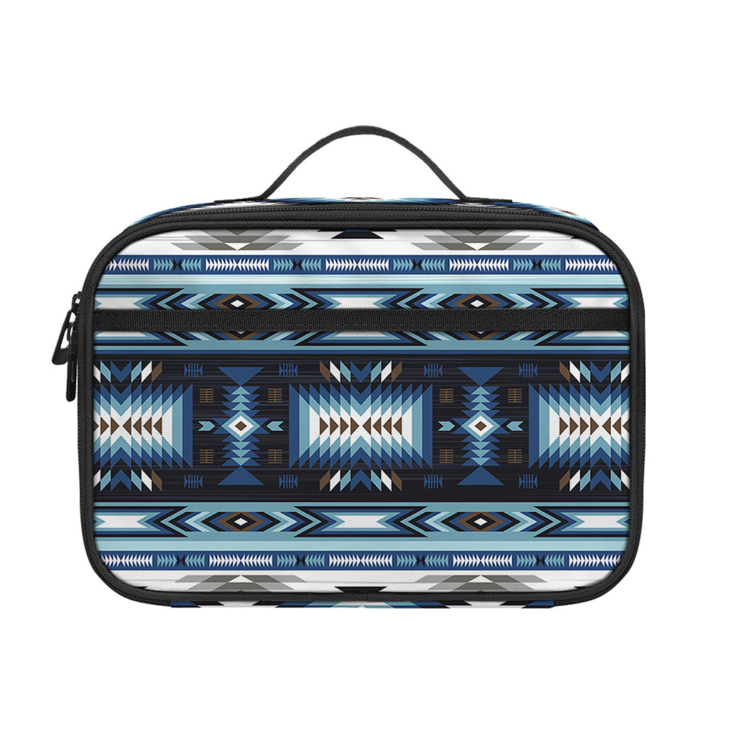 Blue Native Navajo Print Portable Lunch Bag