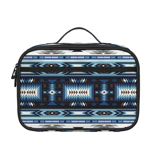 Blue Native Navajo Print Portable Lunch Bag
