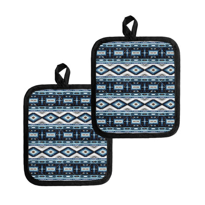 Blue Native Navajo Print Pot Holders