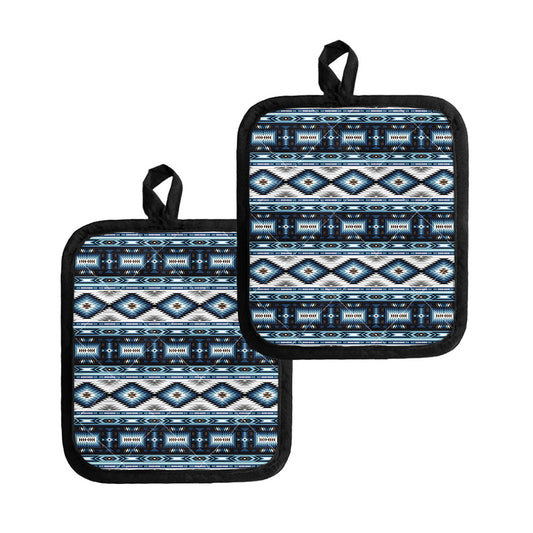 Blue Native Navajo Print Pot Holders