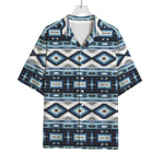 Blue Native Navajo Print Rayon Hawaiian Shirt